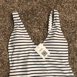 One piece striped Cupshe swimsuit size medium